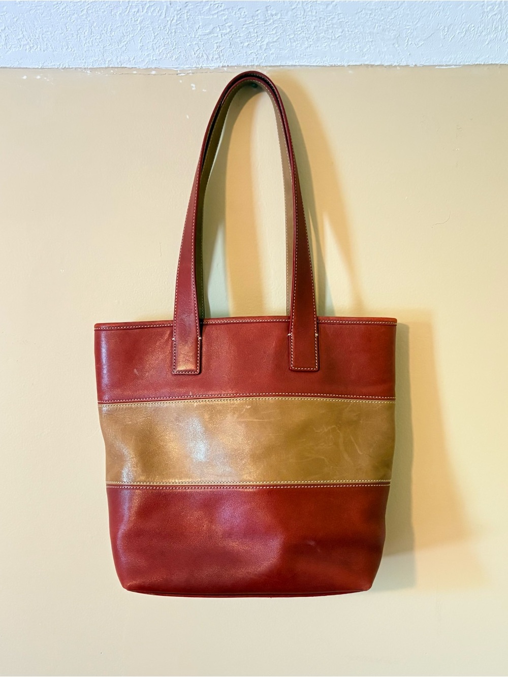 Vintage Coach Legacy Rugby Stripe Leather Tote Bag (Style Number 9348)